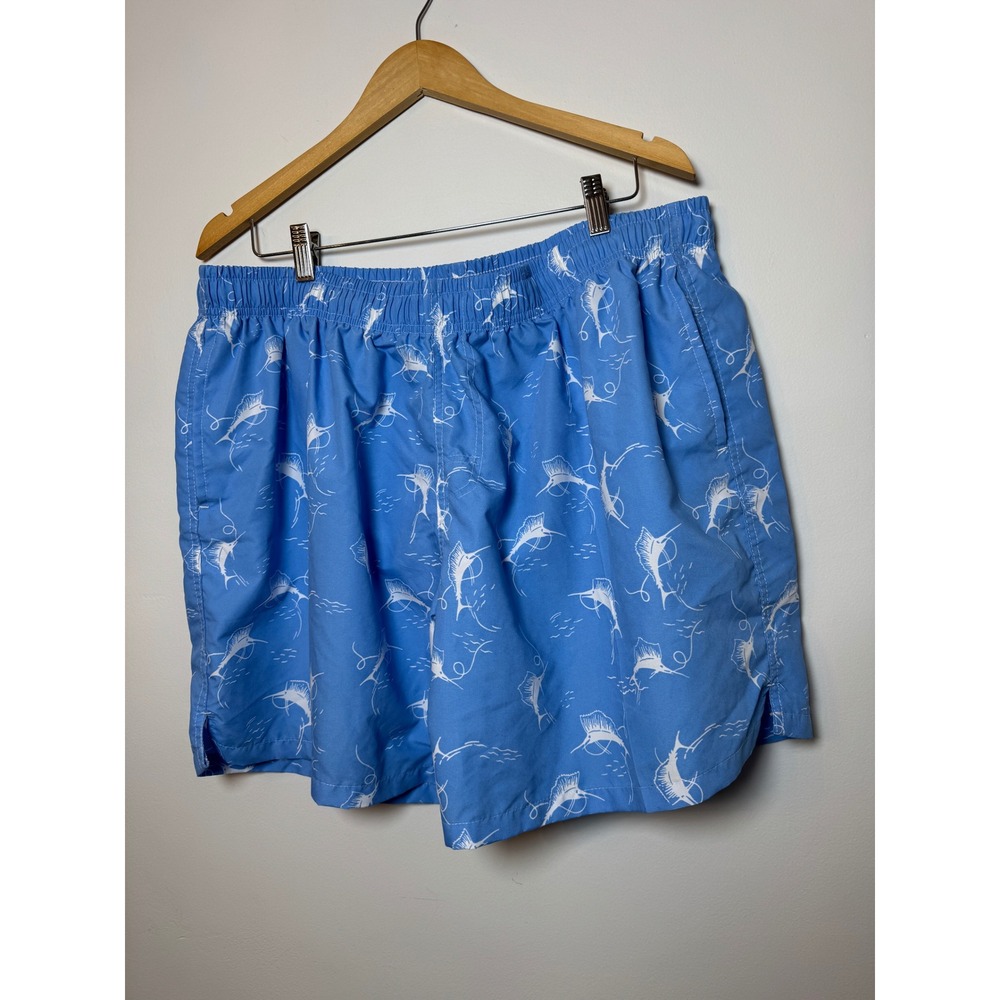Island Inspired Resortwear Mens 2X Swim Trunks Blue Marlin Sailfish Fishing Mesh